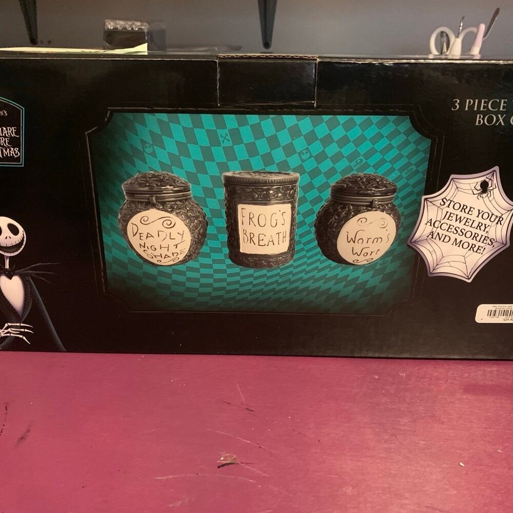 Nightmare Before Christmas 3 Pieces Trinket Box Gift Set